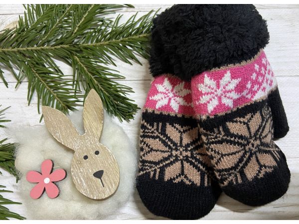 Рукавички дитячі від 3 до 6 років 17 см коричневий