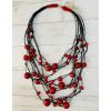 Намисто з дерева червоно-чорне