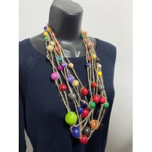 Намисто з дерева кольорове, подарунок дівчині, подарунок жінці