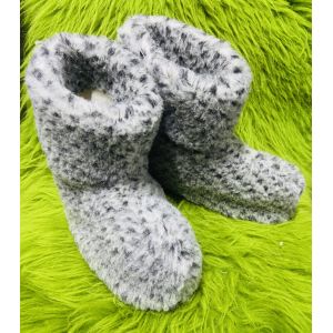 Чуні з овечої шерсті, сірі 44-45