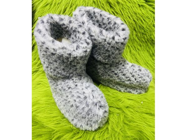 Чуні з овечої шерсті, сірі 38-39