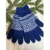 Чоловічі рукавиці з овечої шерсті, синього кольору орнамент