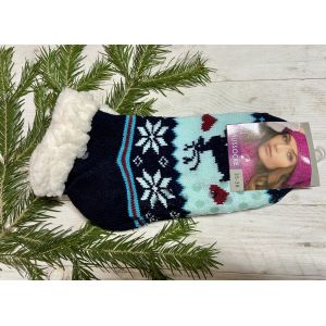 Шкарпетки жіночі теплі, овеча вовна 35-38, 39-41 короткі синій 39-41