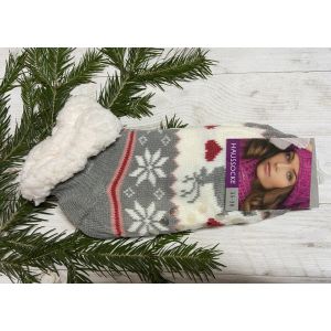 Шкарпетки жіночі теплі, овеча вовна 35-38, 39-41 короткі сірий 39-41