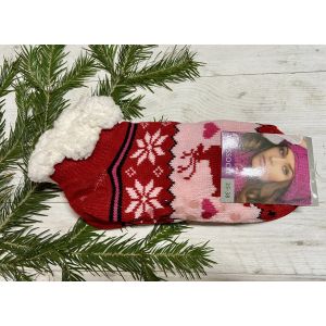 Шкарпетки жіночі теплі, овеча вовна 35-38, 39-41 короткі червоний 39-41