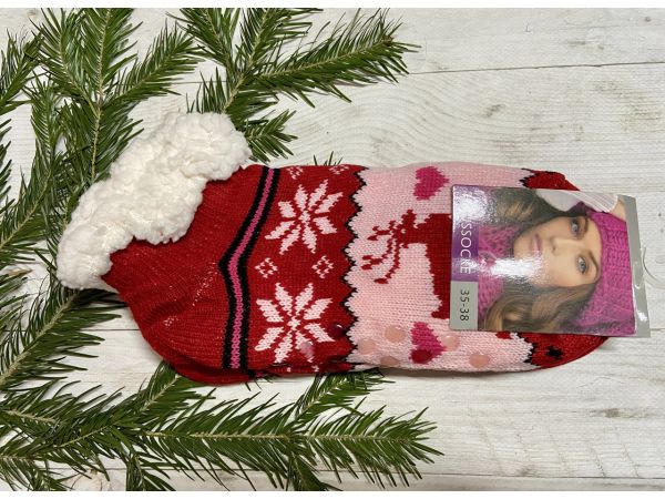 Шкарпетки жіночі теплі, овеча вовна 35-38, 39-41 короткі червоний 39-41