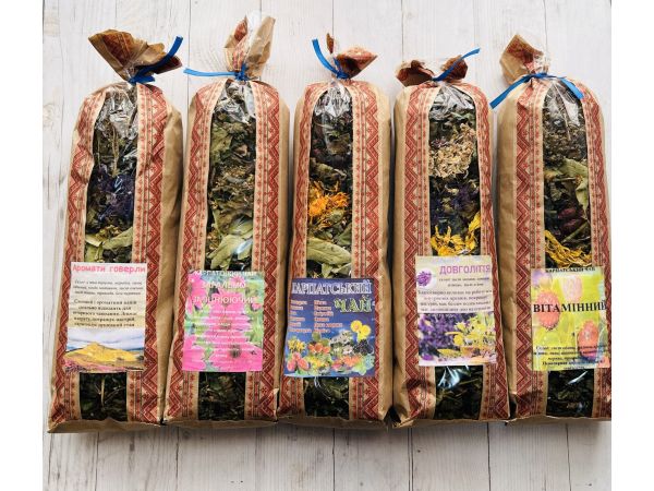 Акційна пропозиція!!! 5 упаковок карпатських травяних  чаїв, карпатський чай