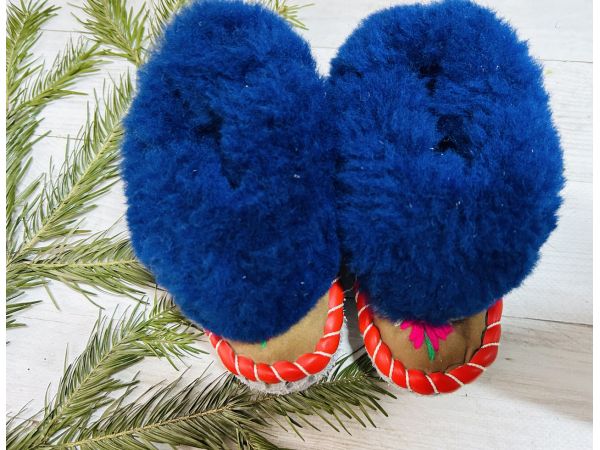Домашні дитячі капці з овечої шерсті (закопанки) 14 см