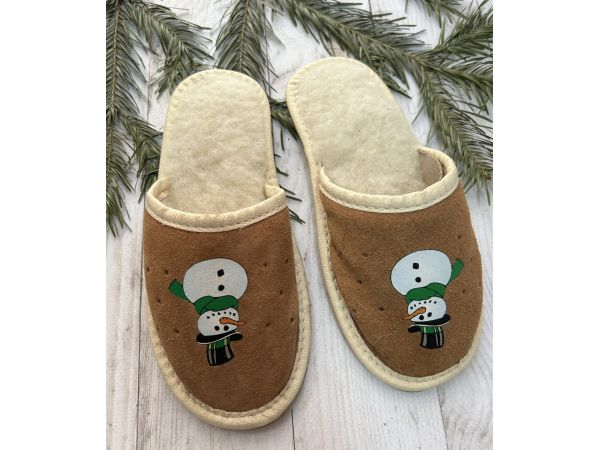 Домашні дитячі капці з овечої шерсті розмір 29