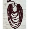 Намисто з дерева, ручна робота, намисто бордовий колір