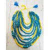 Намисто з дерева, ручна робота, намисто для вишиванки, жовто-блакитний колір