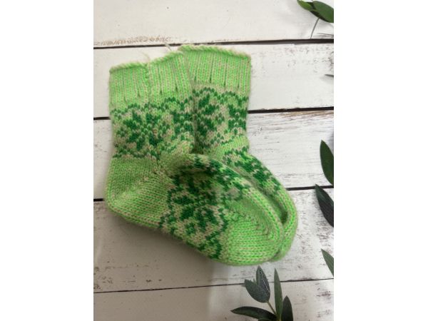 Шкарпетки дитячі орнамент від 12 до 14 см зелений