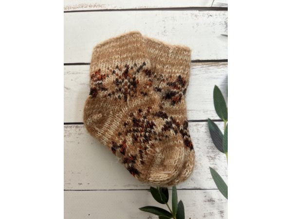 Шкарпетки дитячі орнамент від 12 до 14 см коричневий