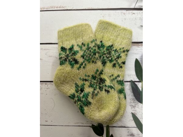 Шкарпетки дитячі орнамент від 12 до 14 см салатовий