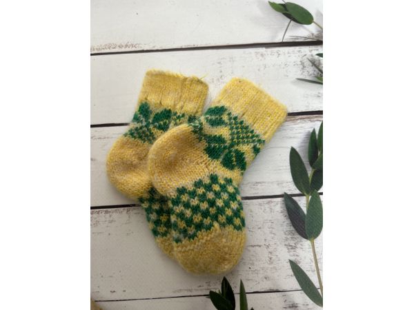 Шкарпетки дитячі орнамент від 12 до 14 см жовтий