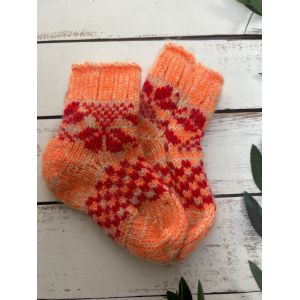 Шкарпетки дитячі орнамент від 12 до 14 см жовтогарячий