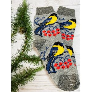 Шкарпетки жіночі з овечої шерсті синички
