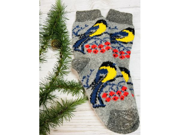 Шкарпетки жіночі з овечої шерсті синички