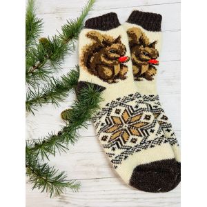 Шкарпетки жіночі з овечої шерсті білочка