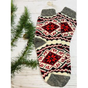 Шкарпетки жіночі з овечої шерсті орнамент