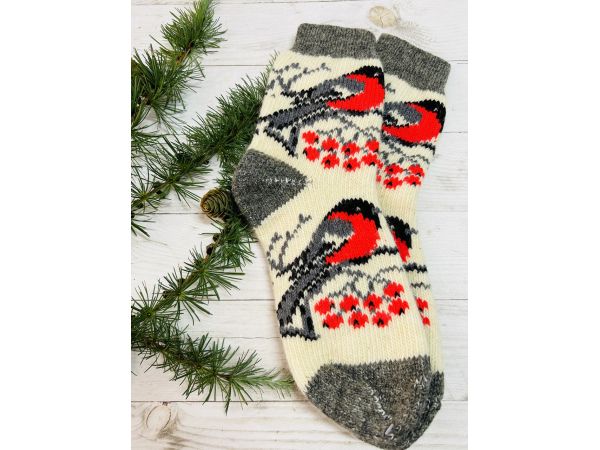 Шкарпетки жіночі з овечої шерсті снігурі