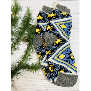 Шкарпетки жіночі з овечої шерсті орнамент