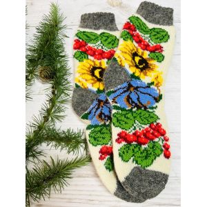 Шкарпетки жіночі з овечої шерсті ромашки