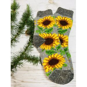 Шкарпетки жіночі з овечої шерсті, орнамент