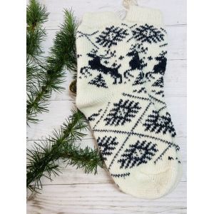 Шкарпетки жіночі з овечої шерсті, орнамент