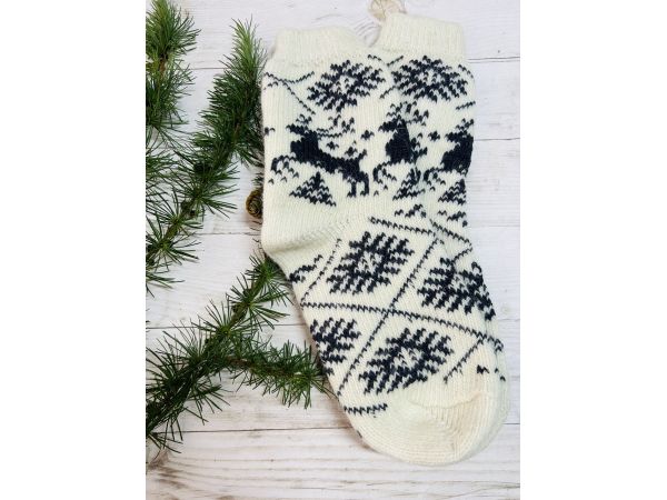 Шкарпетки жіночі з овечої шерсті, орнамент