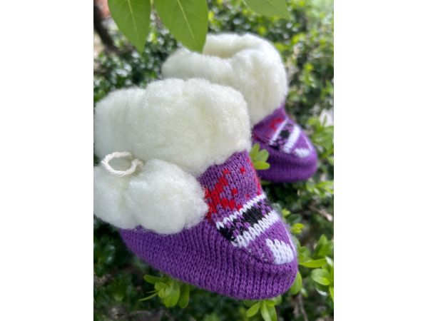 Пінетки дитячі, фіолетові, 17  розмір 10 см