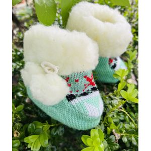 Пінетки дитячі, зелений , 17  розмір 10 см