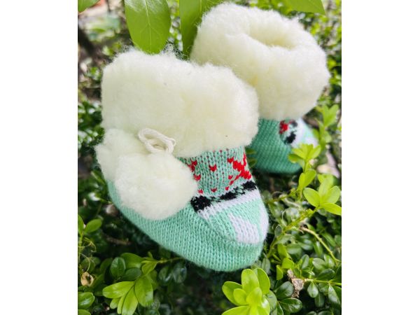 Пінетки дитячі, зелений , 17  розмір 10 см