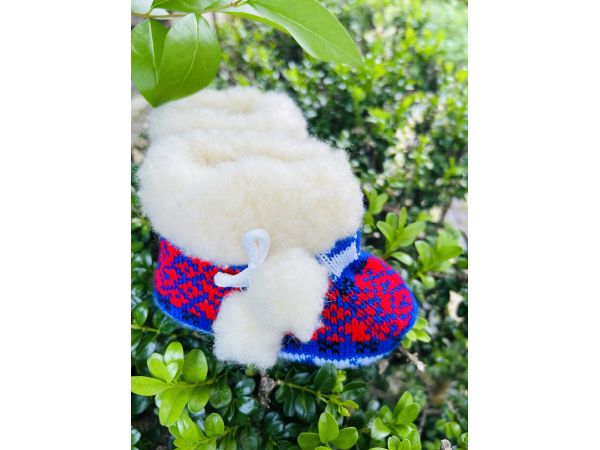 Пінетки дитячі, синьо-червоні 20-22 13 см