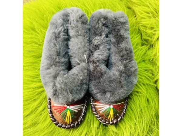 Закопанки, хутряні жіночі капці, капці з овечої вовни 36 розмір