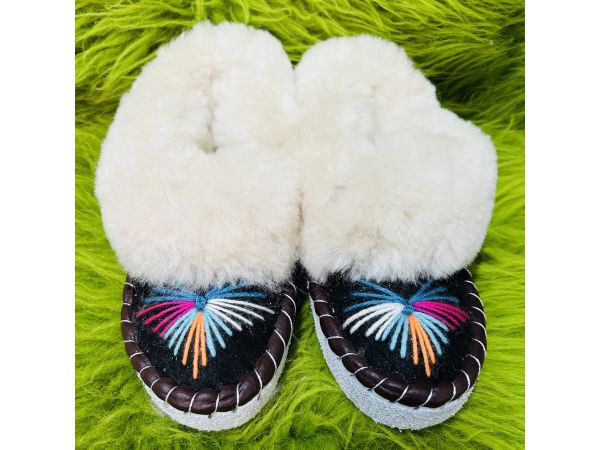 Закопанки, хутряні жіночі капці, капці з овечої вовни 36 розмір