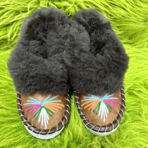 Закопанки, хутряні жіночі капці, капці з овечої вовни, темне хутро, закопанки жіночі 38 розмір