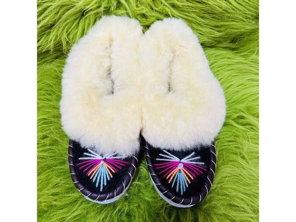 Закопанки, хутряні жіночі капці, капці з овечої вовни 39 розмір