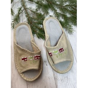 Домашні дитячі шкіряні капці, уцінка товар з вітрини 29 розмір