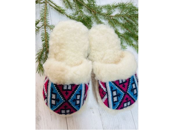 Домашні дитячі капці з овечої шерсті 19 см