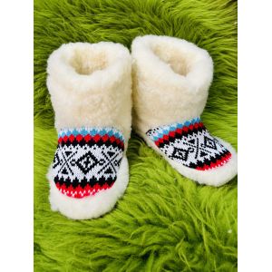 Чуні з овечої шерсті, чуні з овчини, чуні орнамент, чуні гумова підошва розміри від 36 до 41 40-41