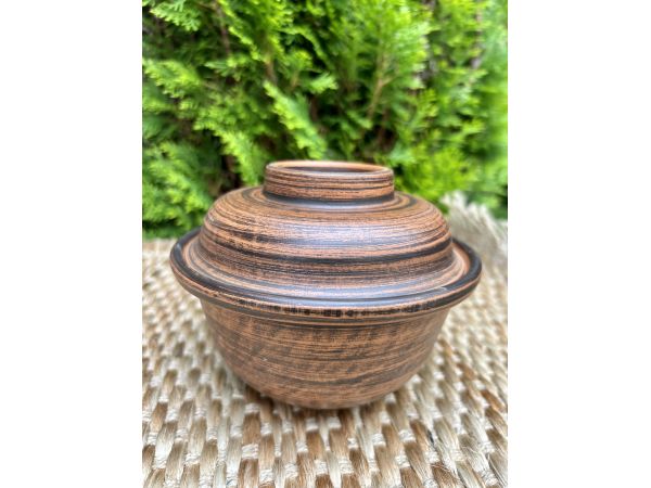 Керамічне горнятко для запікання, глиняний посуд, посуд для запікання 13 см х13 см