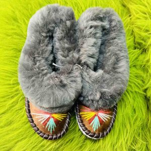 Закопанки, хутряні жіночі капці, капці з овечої вовни 39 розмір