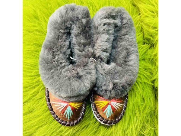 Закопанки, хутряні жіночі капці, капці з овечої вовни 39 розмір