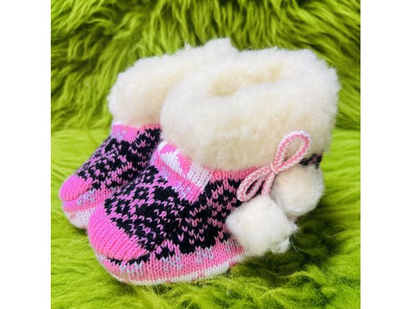 Чуні дитячі з овечої шерсті "Вовчик" 29 розмір 25-27