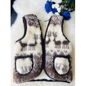 Жилет дитячий з овечої шесті, орнамент "Олені"