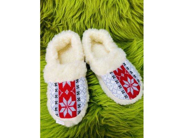Домашні тапочки з овечої вовни із задником  41