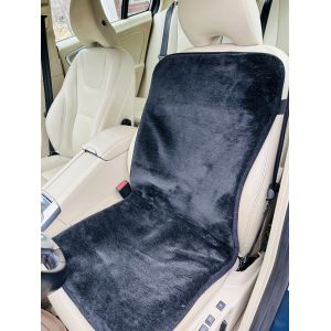 Накидка на автомобільне сидіння з овечої шерсті, чорний колір