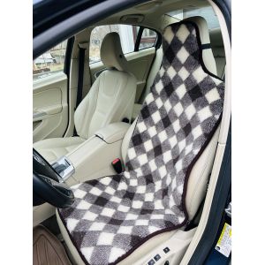 Накидка на автомобільне сидіння з овечої шерсті з підголовником