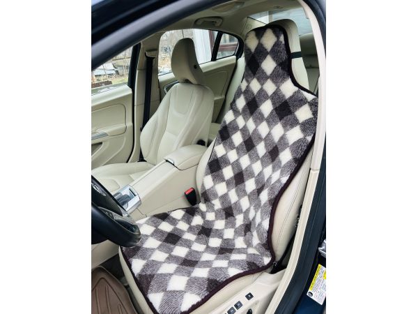 Накидка на автомобільне сидіння з овечої шерсті з підголовником